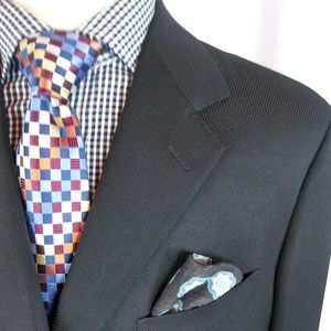 Ermenegildo Zegna Herringbone Su Misura Black 44L